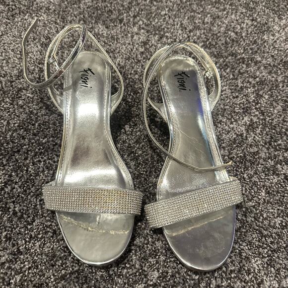 Fioni Ankle Cross-Strap Bling Heels - Picture 1 of 2
